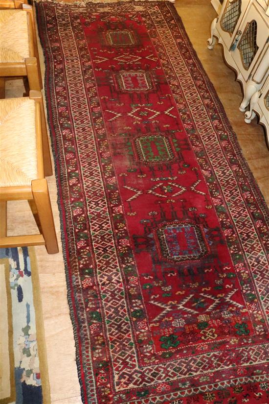 Persian red ground Kazak runner(-)